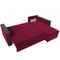 Угловой диван Валенсия Лайт (микровельвет бордовый) - Изображение 3